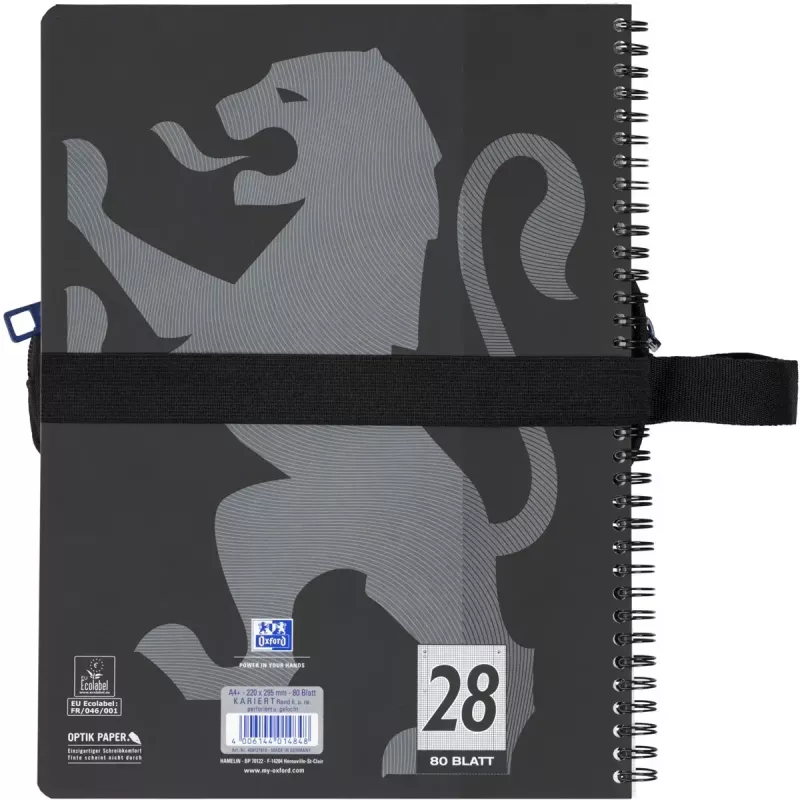 Soft pencil case Oxford 400183523 Black 220x70x90 mm