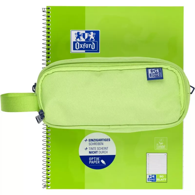Soft pencil case Oxford 400183525 Green 220x70x90 mm