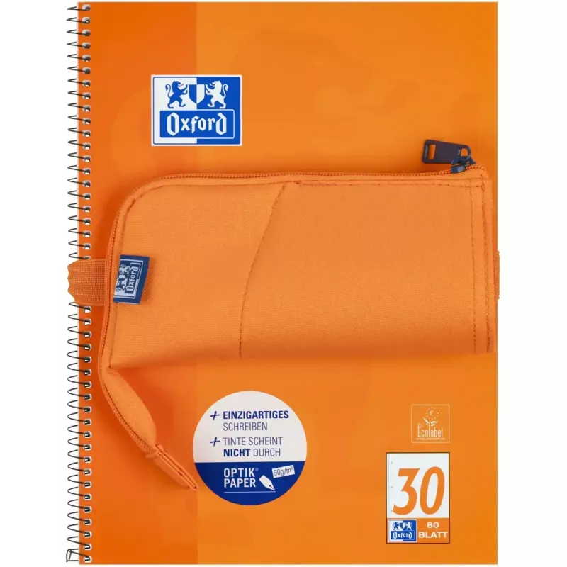 Soft pencil case Oxford 400183528 Orange 220x70x90 mm