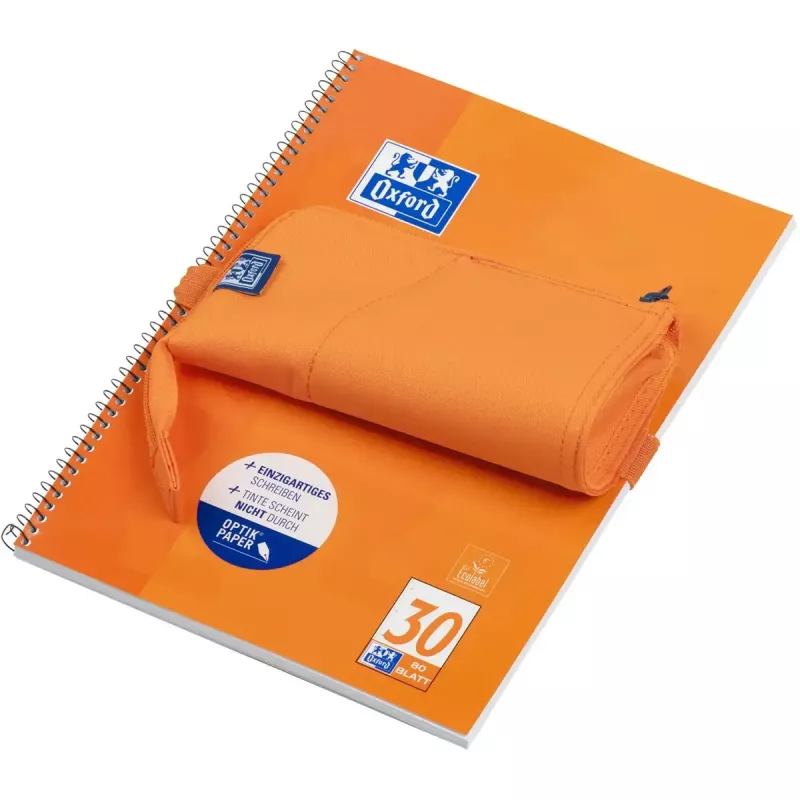 Soft pencil case Oxford 400183528 Orange 220x70x90 mm