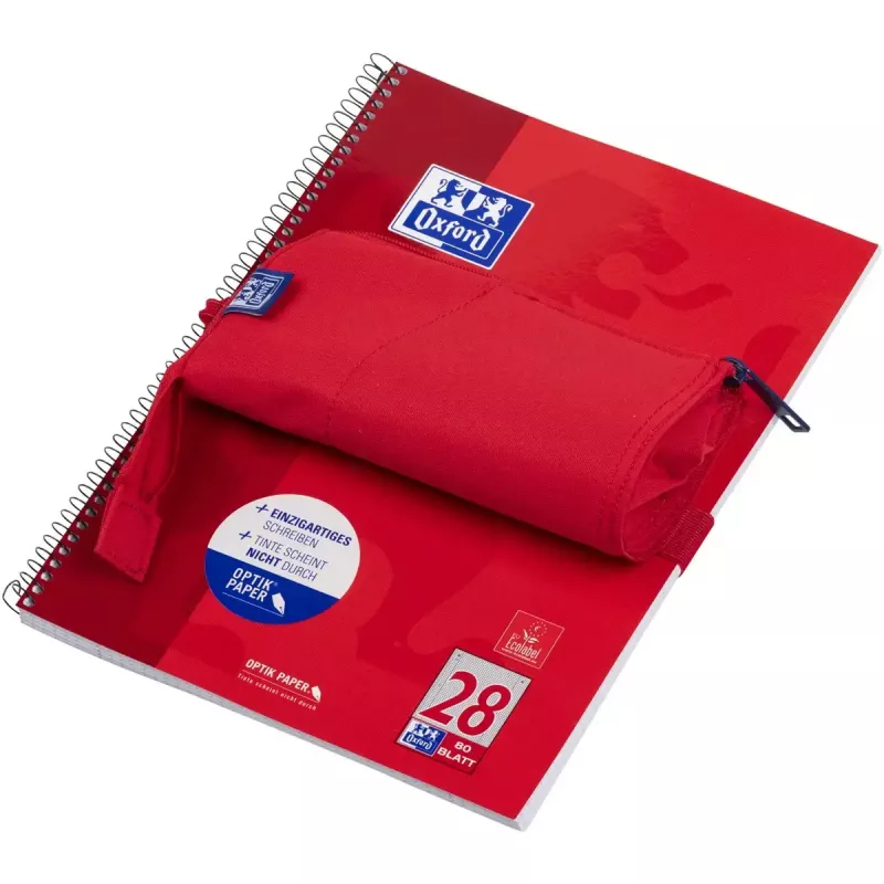 Soft pencil case Oxford 400183527 Red 220x70x90 mm