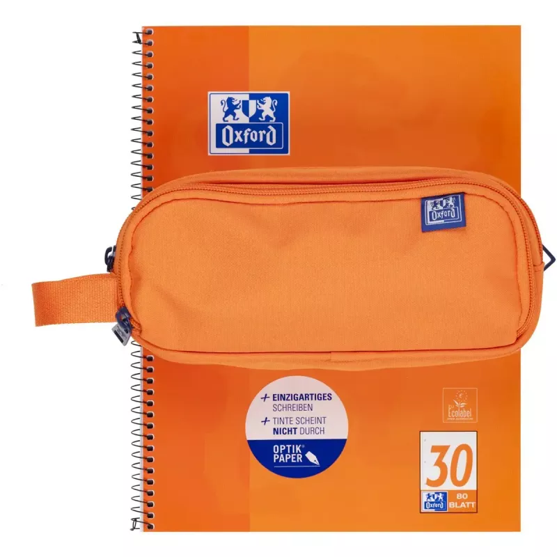Soft pencil case Oxford 400183506 Orange 220x70x90 mm