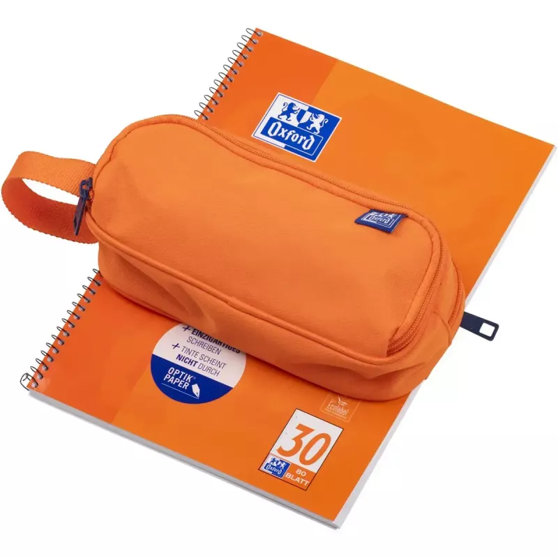 Soft pencil case Oxford 400183506 Orange 220x70x90 mm