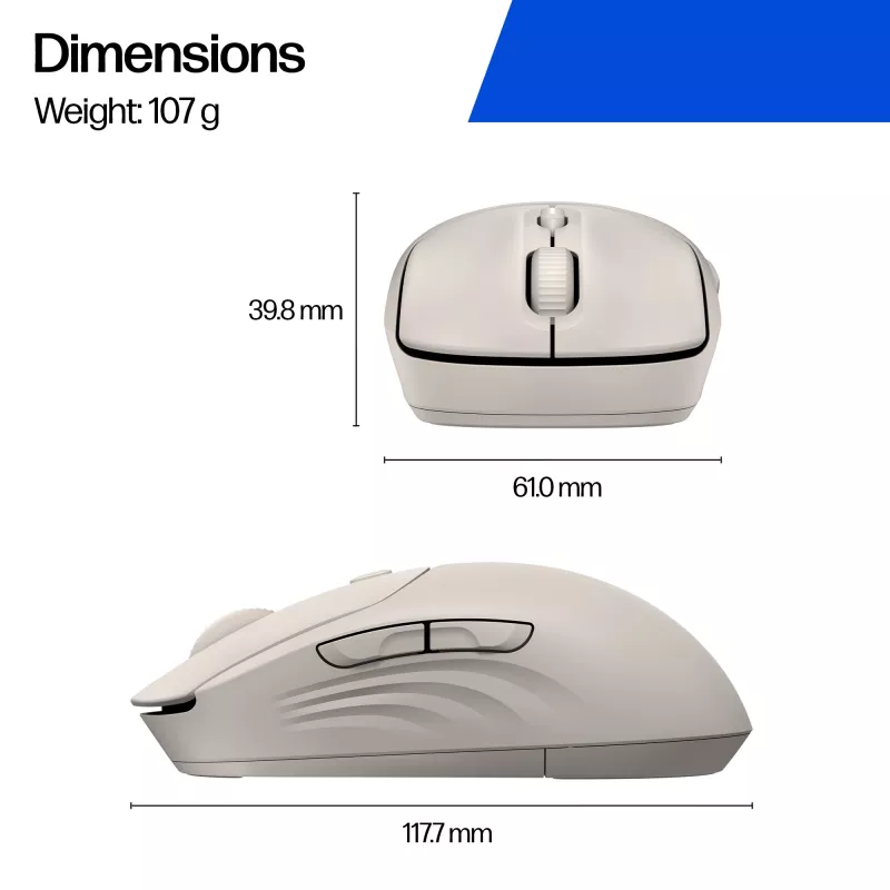 Wireless Mouse HP 400 Quiet Blue Ambidextrous 6000 DPI 5 Buttons