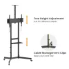 TV Trolley EQUIP 37 inch–70 inch Economy for 37–70 inch screens, 70 kg capacity, VESA 100x100–600x400, height 1337–1430 mm, tilt -10°–5°, black