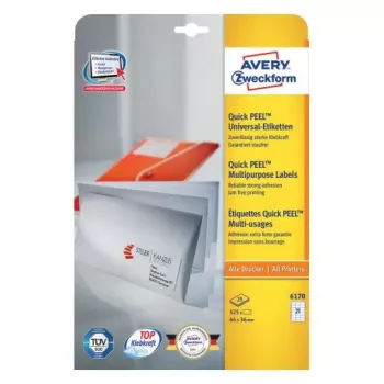 Self-adhesive Rectangle Labels Avery Zweckform 6170 — White, Permanent Adhesive, 525 pcs