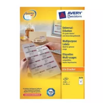 Printer Label Avery 3670 White