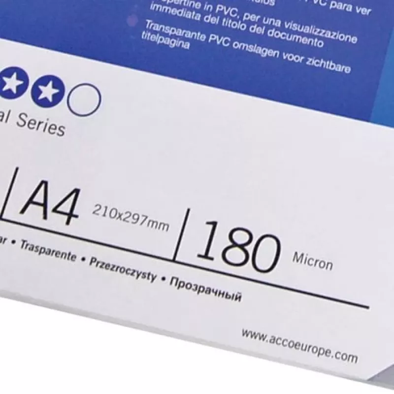 GBC Binding Covers Super HiClear A4 200 Micron, A4, Polyvinyl chloride (PVC), Transparent, 0.2 mm, 100 pc(s)