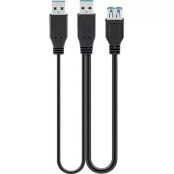 USB Cable Goobay 3.0 0.3m USB 3.2 Gen 1 2x USB A Black