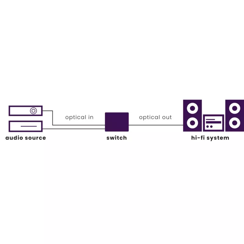 Marmitek Connect TS21 - Optical switch - 2 in / 1 out - Toslink
