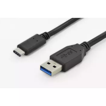 USB cable Digitus DK-300136-010-S USB 2.0 1 m USB C USB A Black