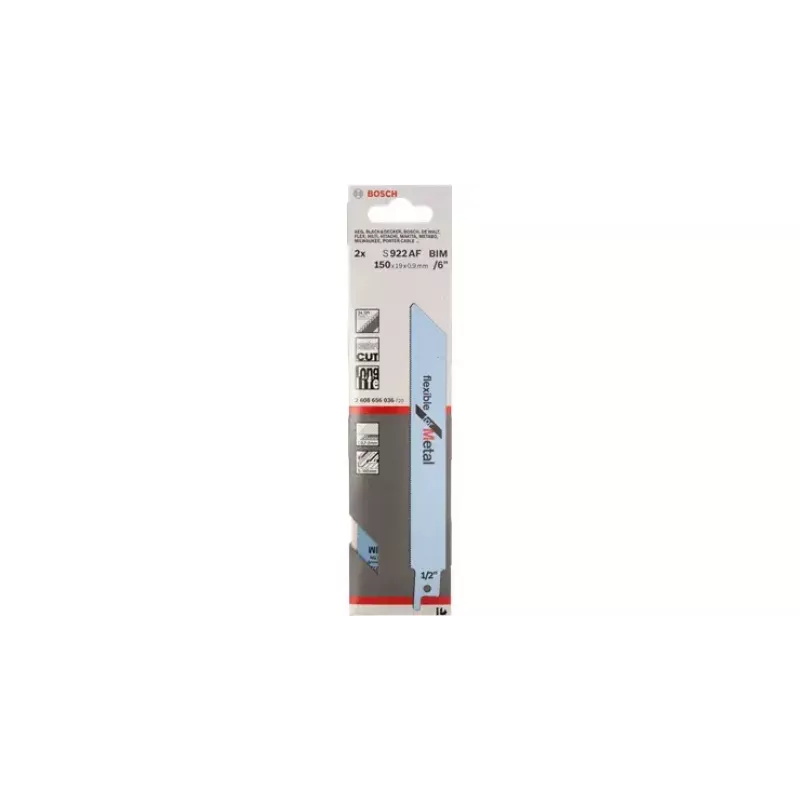 Sabre saw blade Bosch S 922 AF Flexible for Metal Bimetal 1mm tooth spacing