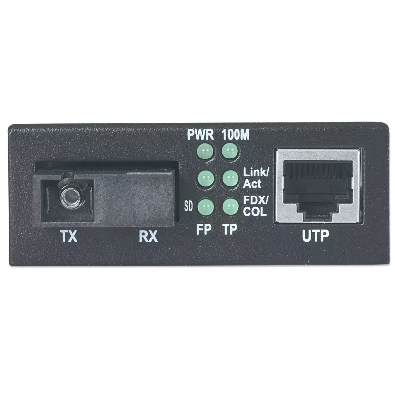 Intellinet Fast Ethernet WDM Bi-Directional Single Mode Media Converter, 10/100Base-Tx to 100Base-Fx (SC) Single-Mode, 20 km (12.4 mi.), WDM (Rx1310/Tx1550)