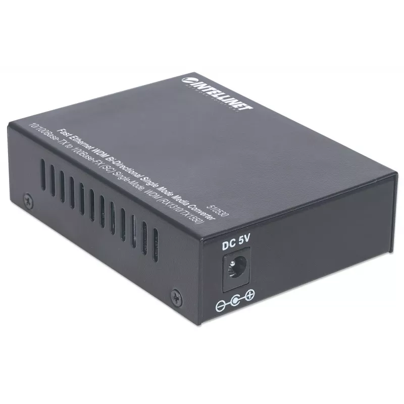 Intellinet Fast Ethernet WDM Bi-Directional Single Mode Media Converter, 10/100Base-Tx to 100Base-Fx (SC) Single-Mode, 20 km (12.4 mi.), WDM (Rx1310/Tx1550)