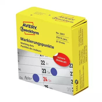 Avery 3857 self-adhesive label Round Permanent Blue 250 pc(s)