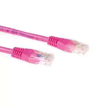 ACT Pink 15 meter U/UTP CAT6A patch cable with RJ45 connectors