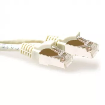 ACT Ivory 1.5 meter LSZH SFTP CAT6A patch cable snagless with RJ45 connectors