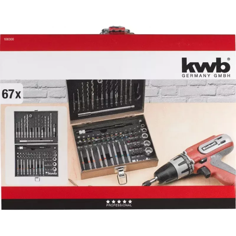 Drill bit set KWB 106300 67 pcs
