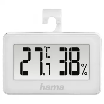 Digital Weather Station HAMA 00186363 — indoor thermometer and hygrometer, humidity 20–95%, white, battery CR2025