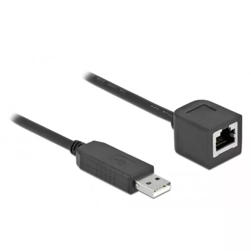Serial Connection Cable DeLOCK 64164 USB 2.0 Type-A to RS-232 RJ45 1m black