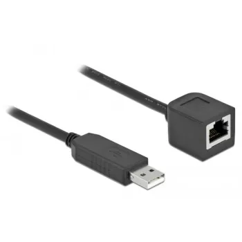 Serial Connection Cable DeLOCK 64165 USB 2.0 Type-A to RS-232 RJ45 2m Black
