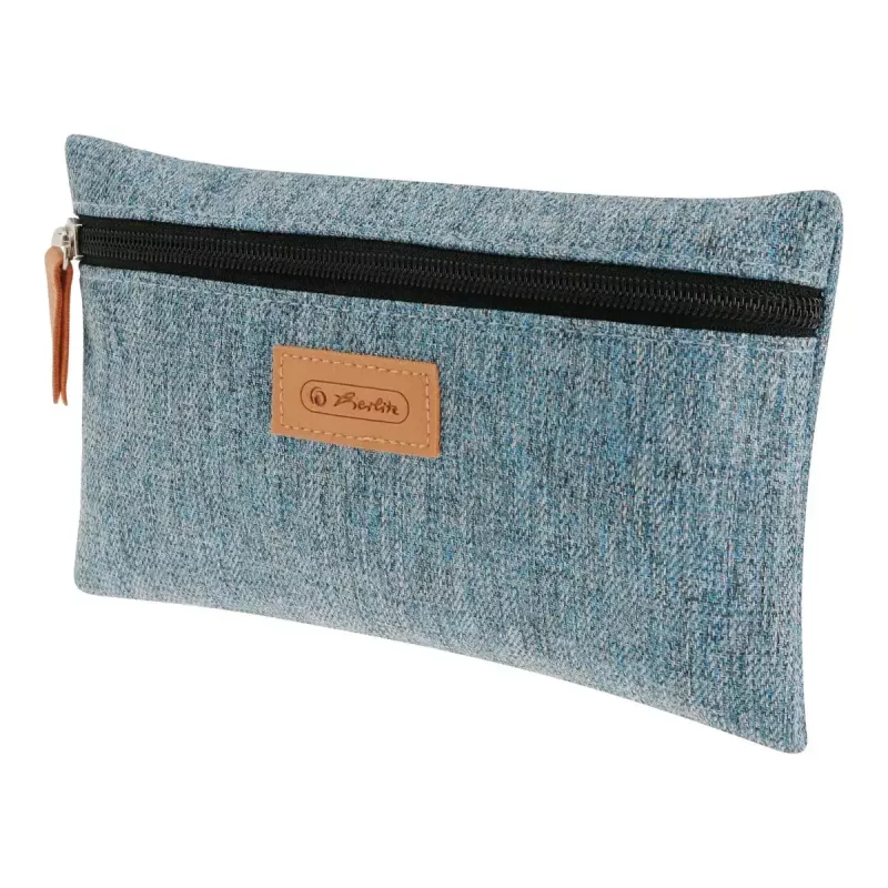 Soft pencil case Herlitz GREENline Polyester Grey 210x15x123 mm