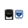 ACT Keystone Jack RJ45 CAT6 Unshielded toolless with shutter, black