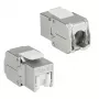 ACT Keystone Jack RJ45 CAT6 Shielded toolless with shutter Silver White