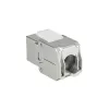 ACT Keystone Jack RJ45 CAT6 Shielded toolless with shutter Silver White