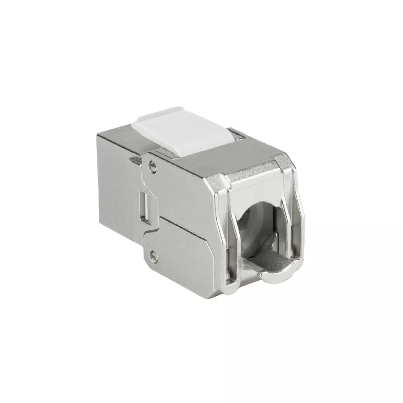 ACT Keystone Jack RJ45 CAT6 Shielded toolless with shutter Silver White