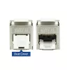 ACT Keystone Jack RJ45 CAT6 Shielded toolless with shutter Silver White