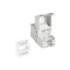 ACT Keystone Jack RJ45 CAT6 Shielded toolless with shutter Silver White