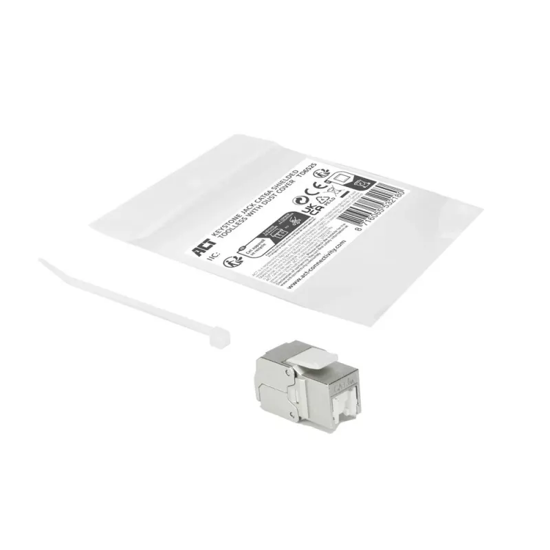 ACT Keystone Jack RJ45 CAT6A Shielded toolless with dust cover