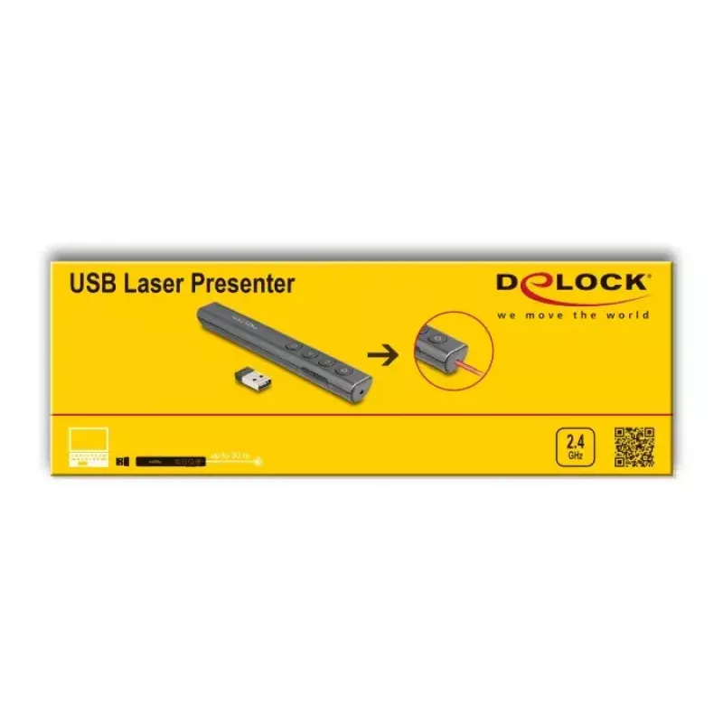 DeLOCK USB Laser Presenter Wireless USB RF Remote Control Red Laser Pointer
