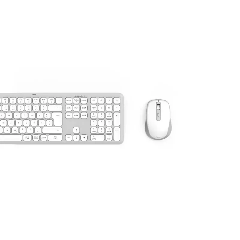 Hama WKM-550 keyboard Mouse included Home/Office RF Wireless + Bluetooth QWERTZ German Grey, White