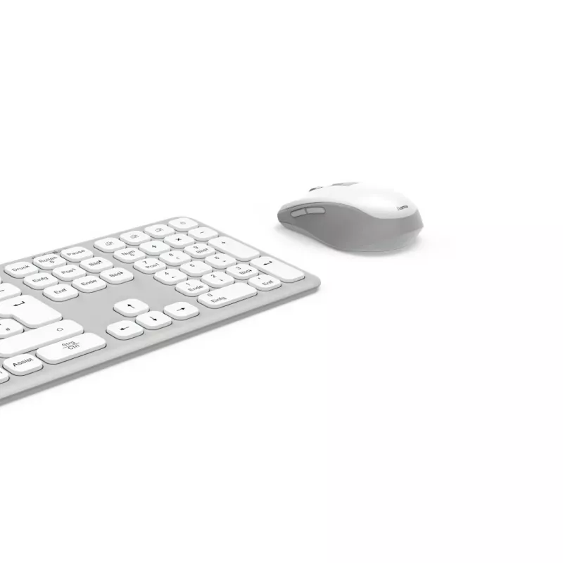 Hama WKM-550 keyboard Mouse included Home/Office RF Wireless + Bluetooth QWERTZ German Grey, White