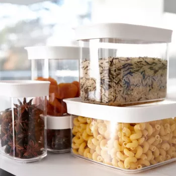 EMSA Optima 513557 Food Storage Container, 1 L, Transparent/White
