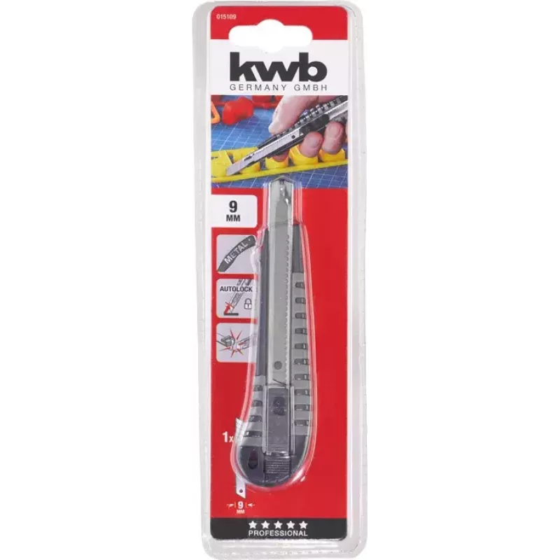 Utility knife KWB 015109 Black Snap-off blade knife