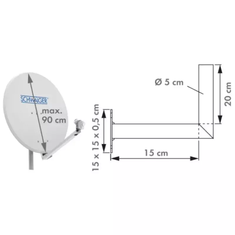 Wall Mount Bracket Schwaiger WAH1525 001 Silver Aluminium