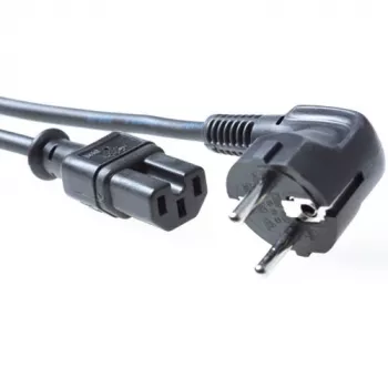 ACT Powercord mains connector CEE 7/7 male (angled) - C15 black 1.5 m