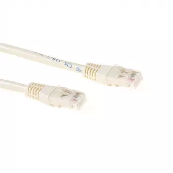 ACT Ivory 0.5 meter U/UTP CAT6A patch cable with RJ45 connectors
