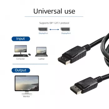 ACT 0.5 meters DisplayPort cable male - male, power pin 20 connected