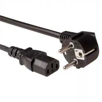 ACT Powercord LSZH mains connector CEE 7/7 male (angled) - C13 black 2 m