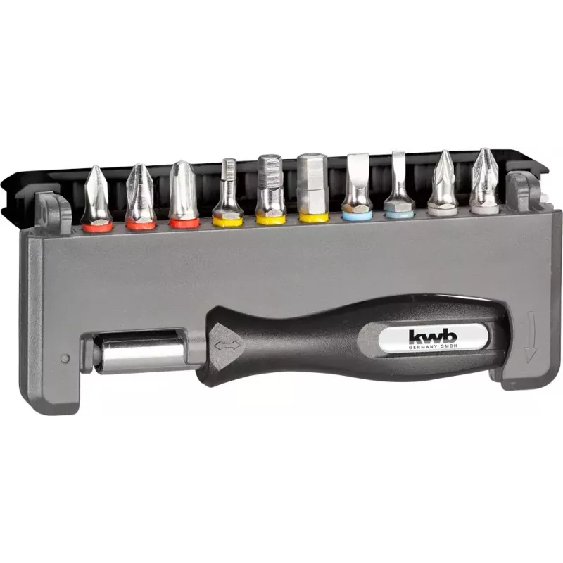 Screwdriver Bit Set KWB Industrial Steel Standard Handy Bit Box
