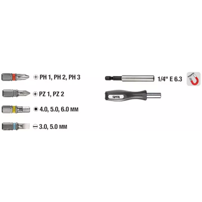 Screwdriver Bit Set KWB Industrial Steel Standard Handy Bit Box