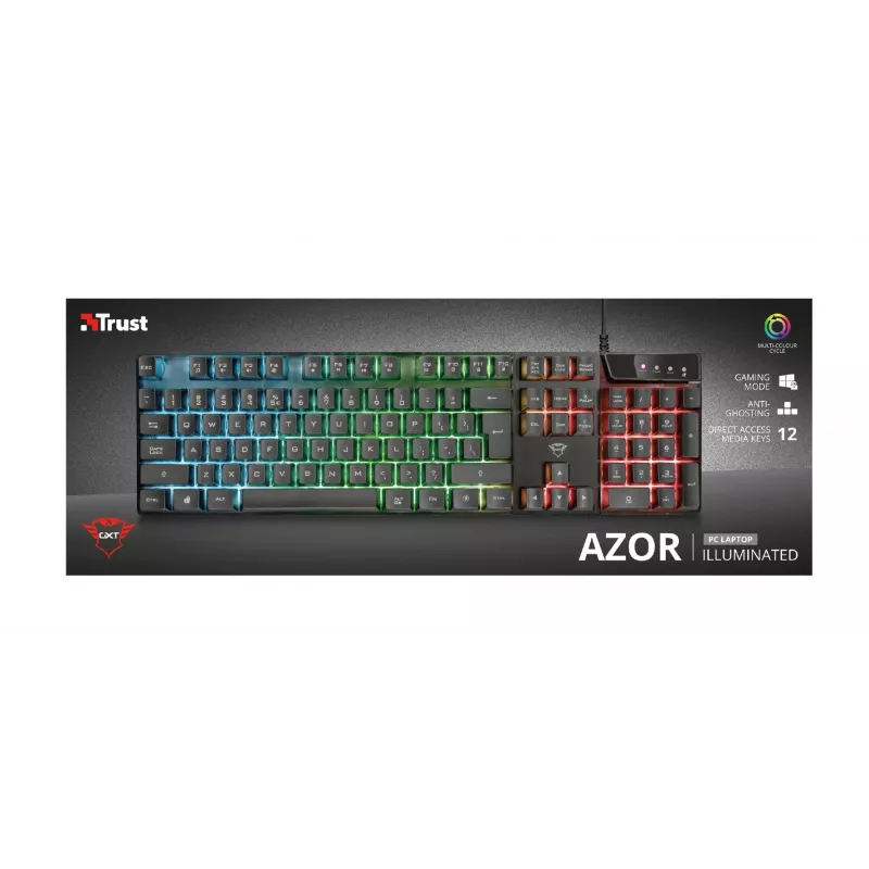 Trust GXT 835 Azor keyboard Gaming USB German Black