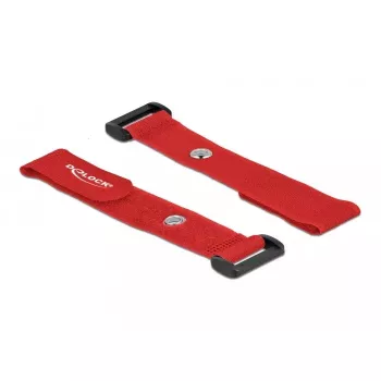Hook & loop cable tie DeLOCK 19545 Red 190mm 25mm 5 pcs
