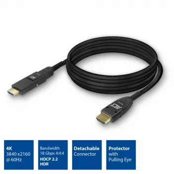 ACT 15 meters HDMI High Speed 4K Active Optical Cable with detachable connector v2.0 HDMI-A male - HDMI-A male