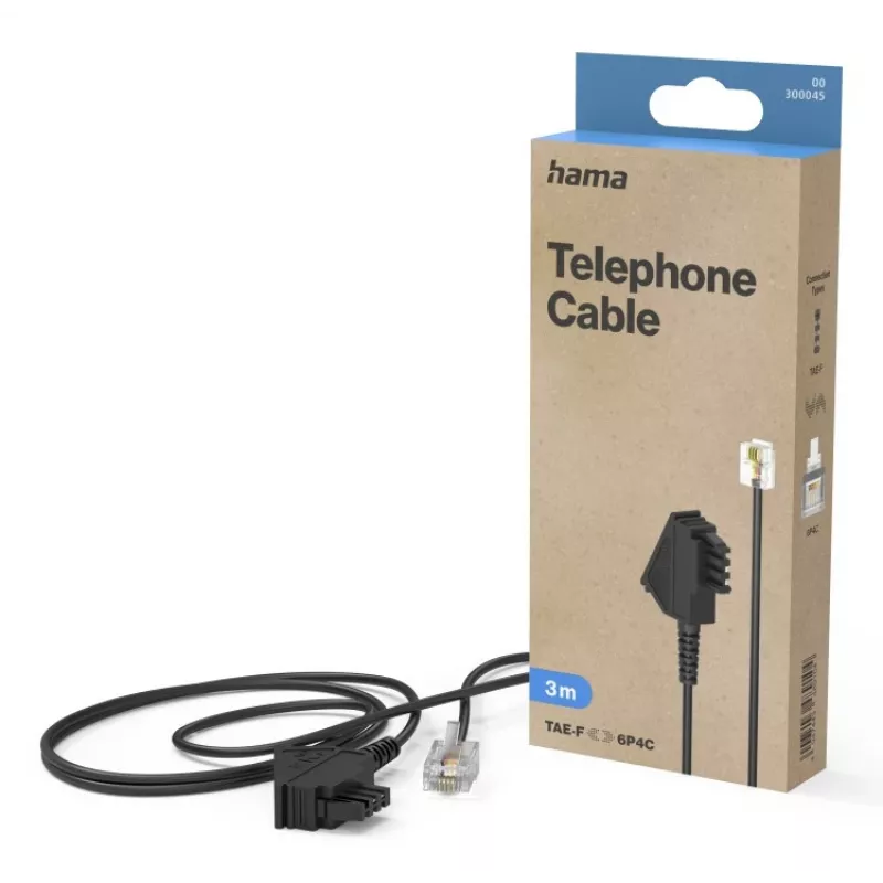 Hama 00300045 telephone cable 3 m Black
