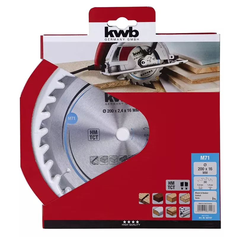 Circular Saw Blade KWB 587157 Tungsten Carbide Tipped 1 pc